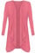 Womens Ladies Plus Size Long Sleeve Waterfall Cardigan Top Duster Coat Jacket, XXXL 24-26 Plus Size, Coral