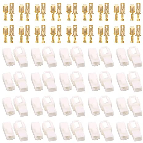Hilitchi 6.3MM Electrical Automotive Wire Connectors Male Female Socket Plug Terminal for Motorcycle Car (2P-30Sets)