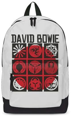 David Bowie Japanischer klassischer Rucksack/Rucksack, lässiger Schultag, offizielles Weiß, Einheitsgröße – 43 cm x 30 cm x 15 cm – offizielles Lizenzprodukt, weiß, Einheitsgröße, Casual
