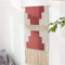 CoutureBridal Wandbehang Bohemian Vintage Wandteppich Rot Beige Wall Hanging Wand Dekor für Wohnzimmer Schlafzimmer Flachs Handgemachte Weben Quaste Ethno Trippy Wandtuch 50x70cm+28cm
