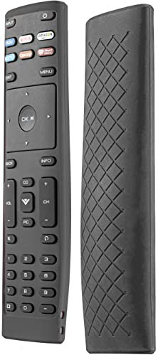 Schutzhülle für Vizio Smart TV-Fernbedienung, für Vizio XRT136 LCD LED TV-Fernbedienung, Vizio Fernbedienung, leicht, rutschfest, stoßfest, Silikonhülle, Schwarz