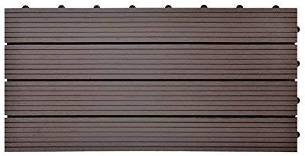 euroharry 55 Stück WPC Fliesen Balkonfliesen Terrasse 30x60cm Kunststoff Holzfliesen DIY Balkon Garten Klickfliesen