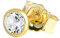 NKlaus Einzel Ohrstecker 3,5mm Gelbgold 333 8 Karat Gold Ohrring Kristall Zirkonia Weiß 1761