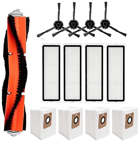 Chuancheng 13-teilige Ersatzteile für Dreame Bot Z10 Pro L10 Plus Staubsauger-Reinigungszubehör, 1 Hauptbürste, 4 Seitenbürste, 4 Hepa-Filter, 4 Staubbeutel