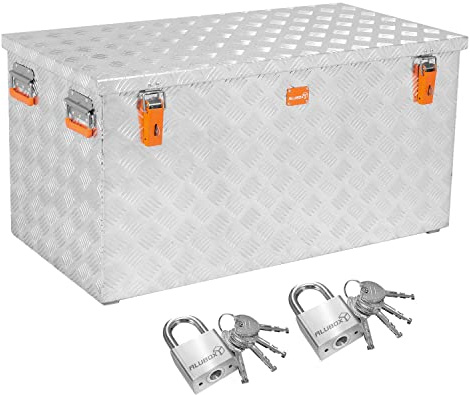Alubox Werkzeugtruhe ABX-R312 Aluminium Riffelblech Werkzeugkiste Transportkiste 312 Liter PROMO inkl. 2 Edelstahl Schlösser
