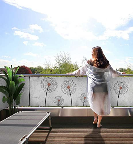 MyMaxxi Balkonbanner Sichtschutz - Auf ins Pusteblumenfeld - Abdeckung für Terrasse Balkon - Windschutz Sonnenschutz Blickdicht - Balkonverkleidung wetterfest -