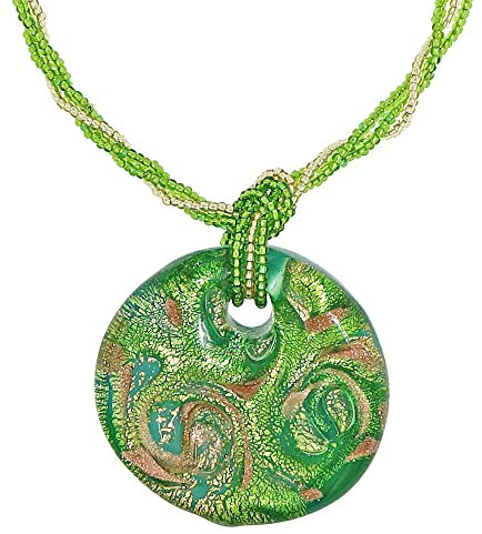 Venetiaurum - Collana per Donna con medaglia in Vetro Originale di Murano e Argento 925 - Gioiello made in Italy certificato