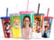 Pixly® Personalised Custom Photo Tumbler with Lid & Straw Re-usable Double Wall BPA Free Plastic Drink Cup | 450ml / 650ml Capacity | Clear, Black, Red, Blue, Pink (Small)