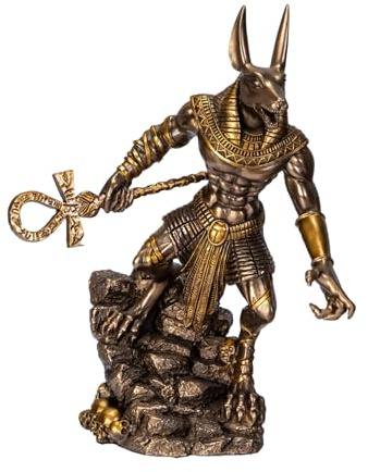 Pacific Giftware Anubis Figur auf Felsen als Krieger bronziert
