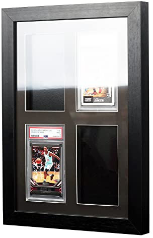 Bivitre PSA Klassischer Karten-Display-Rahmen – Wandhalterung, Baseball-Sammelkarten-Vitrine, nur passend für 4 PSA-Bewertungskarten, Display für Basketball, Fußball, Hockey, Yugioh-Karten (4, PSA)