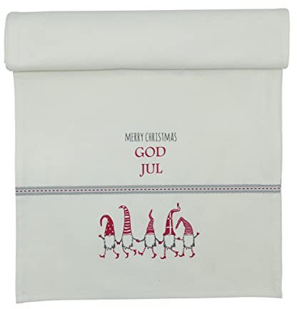 Tischläufer Wichtel und GOD JUL 45x140cm Tischdeko Weihnachten