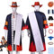 Tjmiaohao Anime One Piece Portgas D Ace Cosplay Kostüm Outfit Wano Country Kinono Full Set Halloween Party Karneval Uniform Anziehanzug mit Armbändern Hut für Männer Jungen (M)