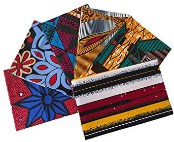 Paty&co 6 Pièces Tissus de coupons N°7 Africains Imprimés Tissu par Yard pour Couture Fabrication de Couverture de Visage et DIY Patch, 19,5 x 15,7 Pouces/ 50 x 40 cm