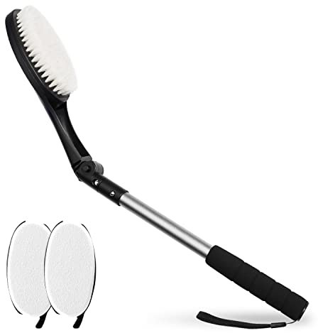 Juego de 3 cepillos de espalda con almohadillas aplicadoras, aplicador de loción corporal, cepillo de baño con mango largo, cepillo para el cuerpo, cepillo de ducha, cepillo seco, ayuda para crema
