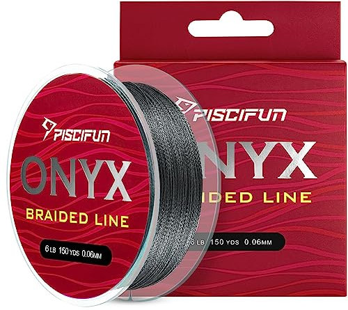 Piscifun Onyx geflochtene Angelschnur, Advanced Superline, geflochten, 137 m, 2,7 kg, Grau