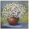 ARTLAND Wanddeko Leinwand Bilder Wandbild 70x70 cm Stillleben Vase Keramik Pflanzen Blumen Blüten Margeriten Kamille Gänseblümchen U4PX