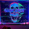OSVINO Schwarzlicht Totenkopf Wandteppich 150X200CM UV-reaktiv GAME OVER Wandteppich Personalisierter Totenkopf Tapisserie für Spielhalle Schlafzimmer Wohnzimmer Wohnheim