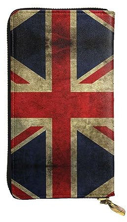 Britische Flagge Leder Lange Handheld Brieftasche Frauen Brieftasche Für Kreditkarte Bargeld Münze Lagerung, Union Jack Design, Einheitsgröße