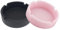 SOQKEEN Silikon-Aschenbecher mit Antihaftbeschichtung, kühl, tragbar, hitzebeständig, bricht nicht, rund, leuchtendes Aschenbecher-Set für Zuhause, Büro, Restaurant oder Outdoor, Schwarz und Rosa, 2