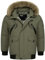 Indicode Herren INZakai Winterjacke mit Fell-Kapuze | warme Herrenjacke Parka Jacke Army, S