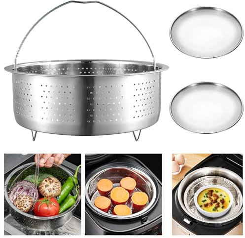 304 Cesta Vapor Acero Inoxidable, 17.5 cm Cocina Cesta Vaporra de Verduras, Accesorios Vapor Acero Inoxidable, Inserto de Vapor de Acero Inoxidable para Cocer al Vapor Verduras, Pescado, Huevos