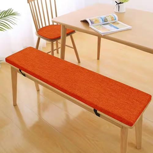 Bankauflage Sitzkissen, Bankkissen Stuhlkissen Waschbare, Sitzauflage Bank rutschfeste, Bankpolster Auflage für Gartenbank Schaukel, Terrasse, Esstisch, Bank, Drinnen, Orange Rot, 40×40×5cm