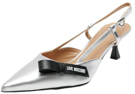 Love Moschino Ja10345g1l, Sandalo Tacco Donna, Argento, 39 EU