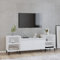 Hovothy Mobile Porta TV Bianco 160x35x55cm in Legno Multistrato Armadio ad Angolo Ripiani Tavolini da Salotto Moderni Arredamento Soggiorno Supporto TV da Pavimento Portavinili Credenza Bassa