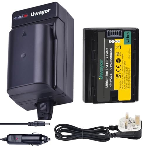 Uwayor NP-W235 Camera Battery Charger Set Replacement Battery Kit Battery Charger for X-H2S X-H2 GFX 50S II GFX 100S Fujifilm X-T4 X-T5VG-XT4 (NP-W235-1BDC)