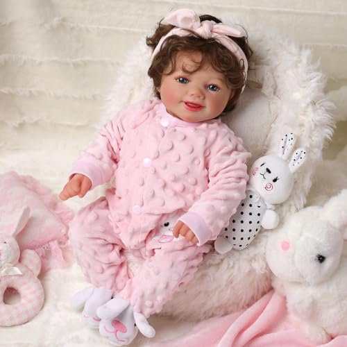 BABESIDE Reborn-Babypuppe Sunny 17 Zoll Realistische Neugeborenenpuppen Mädchen Lebensechte Babypuppe Weicher Stoffkörper Reborn Kleinkindpuppen Echte Babypuppen die echt Aussehen