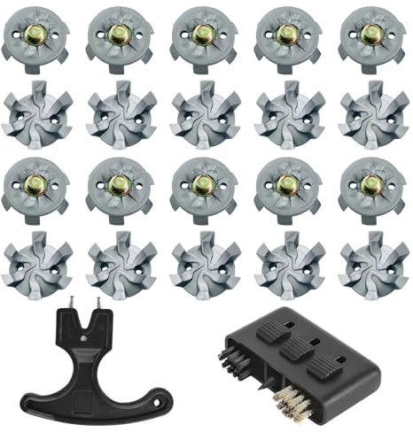 20 pinchos de metal para zapatos de golf con llave, cepillo y fácil de instalar