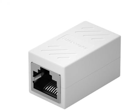 H.May RJ45 Ethernet Splitter Adapter,Ethernet Cable Splitter,Through Head/Tee Head/One to Two Extension/Tee-head Connection Network Splitter Adapter(through head white)