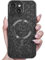 Svanove Glitter Case for iPhone 14 Phone Case Magnetic Compatible with Magsafe, Sparkle Bling Shiny Cute Girly Design, Aesthetic Slim Soft TPU Mag Cover for Women Girl, Black