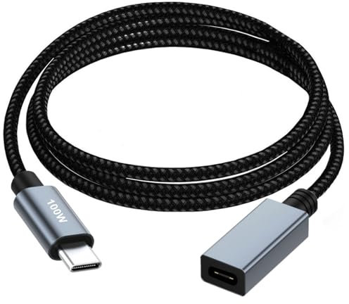 Cavo di prolunga USB C PD100W Power Delivery 480MBPS Sincronizzazione dati Nylon USB TypeC Cavo intrecciato EMarker Tipo C Cavo di prolunga Cavo di trasferimento dati ad alta velocità Cavo di tipo C
