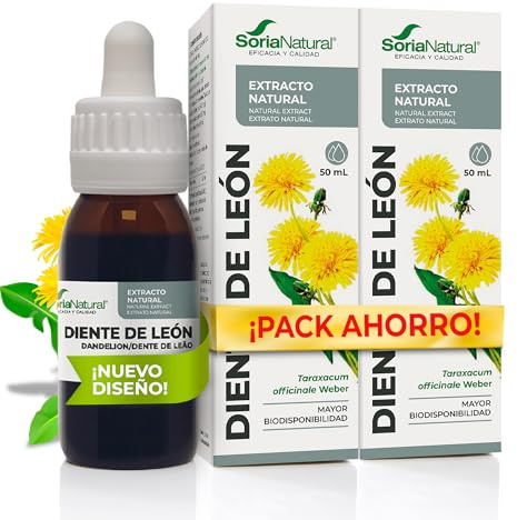 Extracto de diente de león, pack 2 x 50 ml, Soria Natural | Función hepática - Bienestar digestivo - Depurativo - Detox - Digestiones lentas