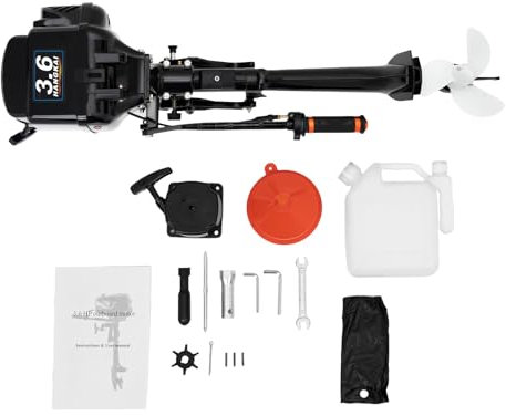 Mudshape Motor de barco de 3,5 – 7 CV de 2/4 tiempos, refrigeración por viento/refrigeración por agua, motor fueraborda, motor fueraborda de alto rendimiento, motor de gasolina para barcos de pesca