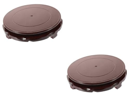 YARNOW 2 Pz Vassoio Girevole in Legno espositore Piante piedistallo per Piante pentola scaffale dei trofei Camera Alzata per Piante in Vaso vassoi in Legno per l'arredamento Legna Black