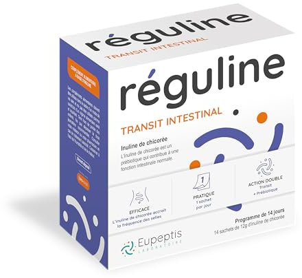 Réguline – Inuline Prébiotique & Fibre Alimentaire Naturelle Soulage Constipation Adulte & Chronique - Inuline De Chicorée, A Digestion Lente – Action Transit & Flore Intestinale – 14 Sachets 12mg