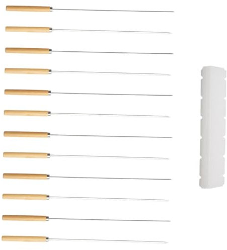 Kisangel 1satz Teiliges Bbq Aus Edelstahl Mit Bunten Grillspießen Flachen Und Runden Varianten Für Und Gemüse Langlebig Und Praktisch Für Grillpartys