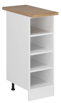 Vicco Küchenregal R-Line, offener Küchenschrank, Weiß, 30 cm, AP Eiche