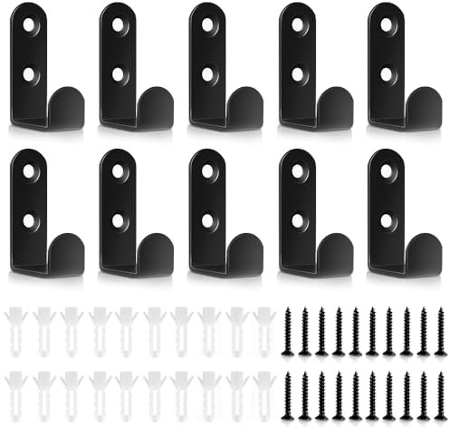 Auskee 10 Pack Black Wall Hook Wall Mounted– Small & Sturdy Coat Hooks for Hanging Robes, Towels, Keys & More | Wall Mounted Garage & Door Hooks for Bathroom, Kitchen, Home Storage
