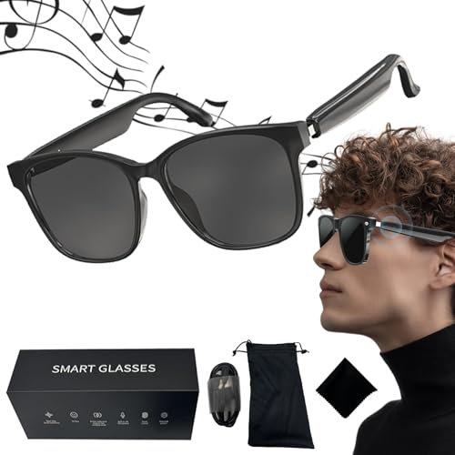 Lenskey Ai Translation Glasses 2025 New,AI Wireless Bluetooth Translation Glasses - 144 Language Real-Time Translator,Bluetooth 5.4 Smart Sunglasses w/ Open-Ear Audio,Hands-Free Calls (Black*1)