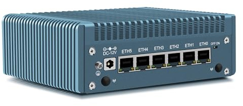 CWWK Mini PC N150 (Upgraded N100) Firewall Appliance, Fanless Mini Computer with 6 Port 2.5GbE LAN, F5 OPNsense Micro PC DDR5 16GB RAM 128GB NVMe, USB Type-C, 4K 3-Display, TF