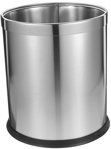 HYTROVE Cubo De Basura De Acero Inoxidable Para Baño Cubo Metálico De Basura Para Cocina Dormitorio Papelera De Oficina