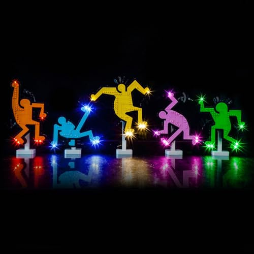 LocoLee Customized Version Led Light Set Compatible with Lego 31216 Keith Haring – Dancing Figures Led Decoration Lighting Kit Compatible with Lego 31216 Building Blocks Model,Only Lights Set,No Model