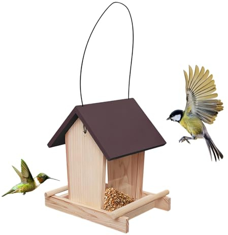 Vogelfutterhaus Aus Holz Leckerli-mit Sitzstange