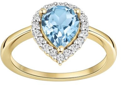 Fascination by Ellen K. Damen Ring 585/- Gold Glänzend Blautopas beh. mehrfarbig 273370071-3