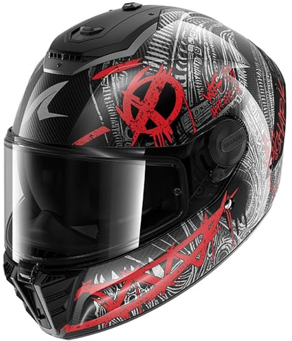 SHARK, Integraler Motorradhelm SPARTAN RS CARBON SHIEVER Carbon Anthracite Red DAR, M