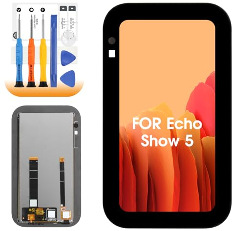 AGCUT LCD-Display für Echo Show 5 3rd Generation LCD Display für Echo Show 5 H97N6S 5,5 Zoll Ersatzbildschirm Digitalizer Touch Screen Montage mit Reparatur (schwarz)