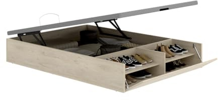 DEKIT Grupo RIMOBEL - LAN CANAPE Recto con Zapatero Cama 150x200 cm - Natural